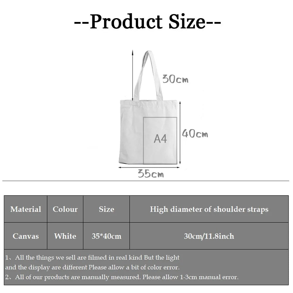 Hedgehog Flower Printed Handbags Women Shoulder Bags Casual Canvas Shopping Girl