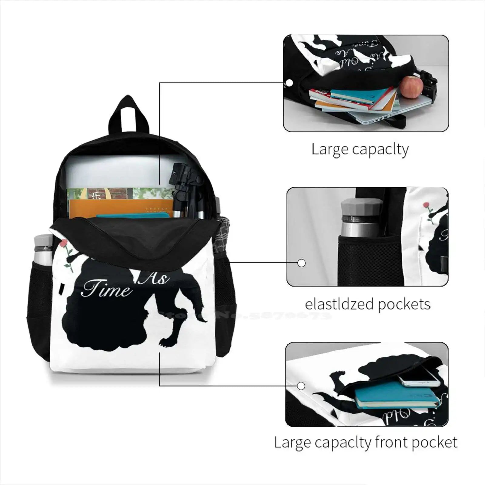 Beauty And Beast Bag Backpack For Men Women Girls Teenage Film Movie