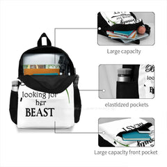 Beauty's Beast Backpack for Student School Laptop Travel Bag