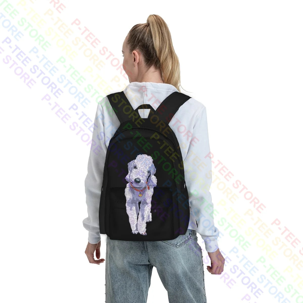Bedlington Terrier Breed Dog Large Capacity Backpack