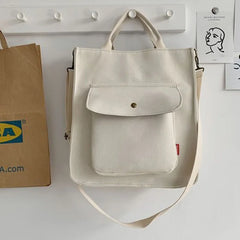 Beige Thick Canvas Casual Tote Women Package Canvas Bag Handbags Shoulder Bag