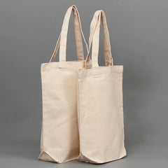 Beige Canvas Shopping Bags Eco Reusable Foldable Shoulder Bag Large Handbag