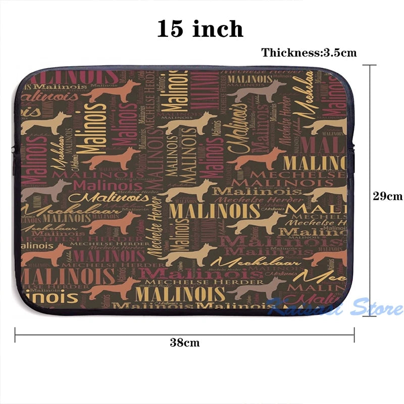 Belgian Malinois Dog Word Art USB Backpack School Travel Laptop Bag