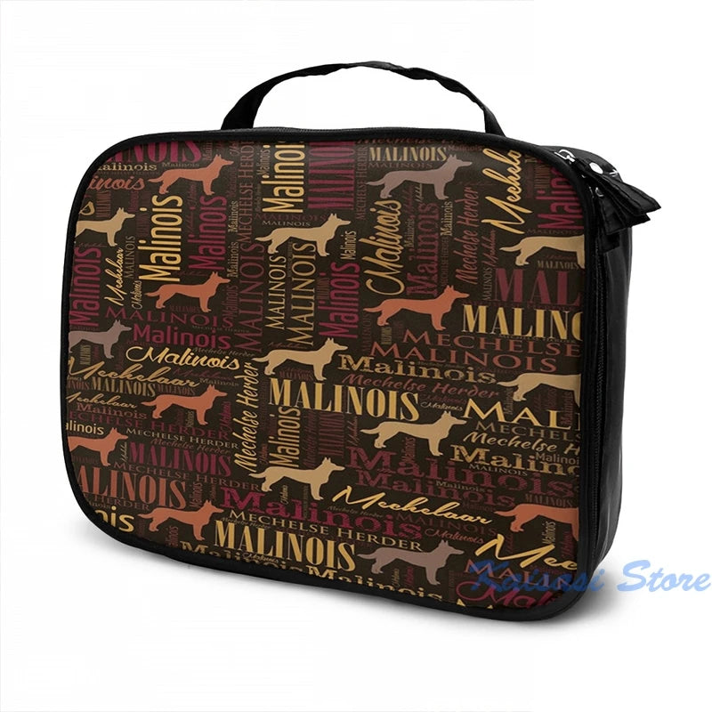 Belgian Malinois Dog Word Art USB Backpack School Travel Laptop Bag
