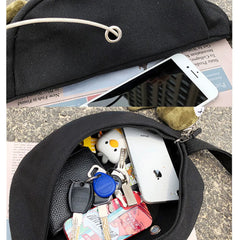 Canvas Crossbody Shoulder Bag for Women with Accessories