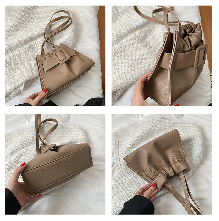 Belt Women Totes PU Leather Small Crossbody Shoulder Bags Winter Handbags
