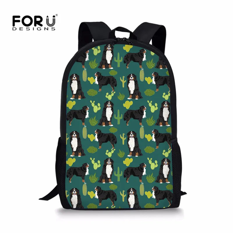 Bernese Mountain Dog School Shoulder Bag for Teenage Girls