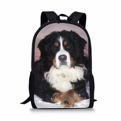 Bernese Mountain Dog School Shoulder Bag for Teenage Girls