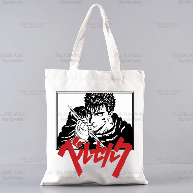 Berserk Guts Shopping Bag Tote Mythology Warrior Anime Jute Fabric