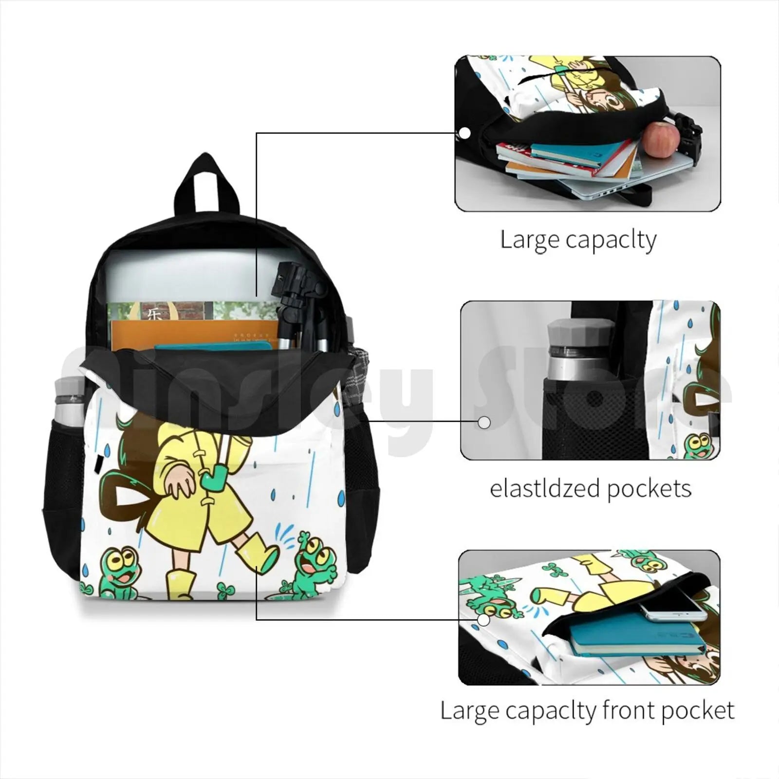 Frog Girl Hiking Backpack Outdoor Sports Bag Tsuyu Froppy A