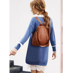 Women PU Leather Backpack Colorful Rucksack