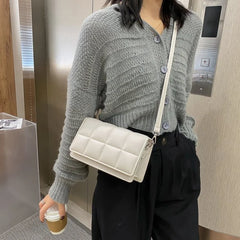 Checkered Flap Women Pu Leather Handbags Crossbody Bags