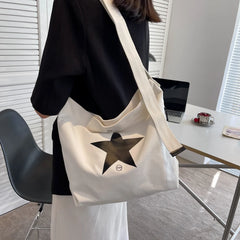 Canvas Shoulder Bag Men Women Large Travel Leather Messenger Bag