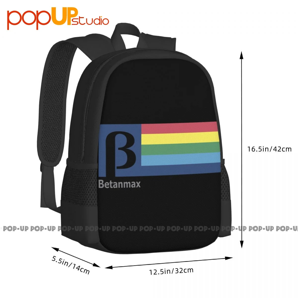 Betamax Video Format 1980's Backpack Large Capacity Gym Storage Bag