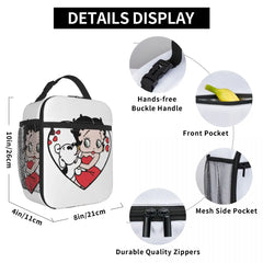 Betty Boops Love Dog Insulated Lunch Bag with Cartoon Design