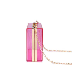 Transparent Chain Box Shoulder Bag Women Clutch Crossbody Bag