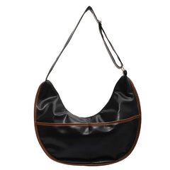 Vintage Brown Hobo Totes Large Capacity Zip Shoulder Bag
