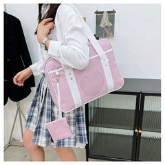 Large Canvas Tote Bag for Women - Shoulder Book Bag for College Students