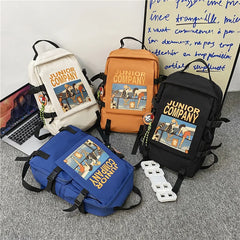 Big Capacity Junior School Student Backpack Panelled Leisure Travel Knapsack Bag