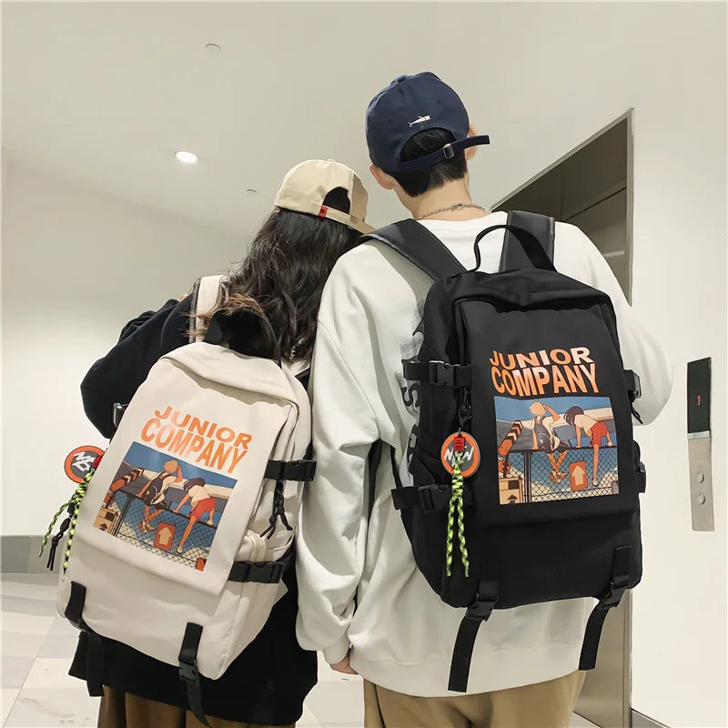 Big Capacity Junior School Student Backpack Panelled Leisure Travel Knapsack Bag