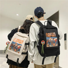 Big Capacity Junior School Student Backpack Panelled Leisure Travel Knapsack Bag