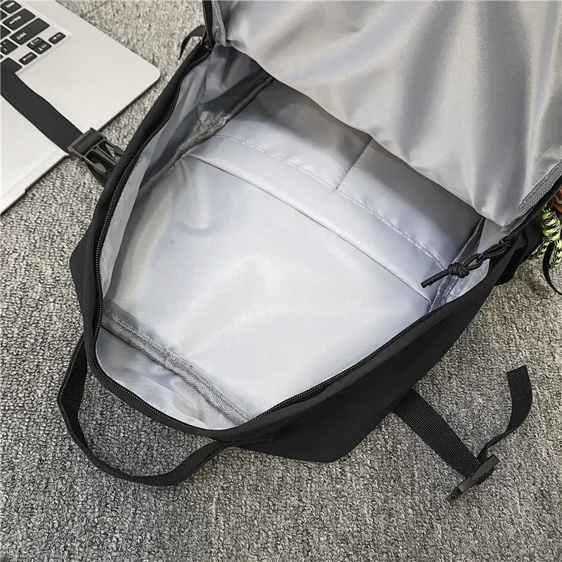 Big Capacity Junior School Student Backpack Panelled Leisure Travel Knapsack Bag