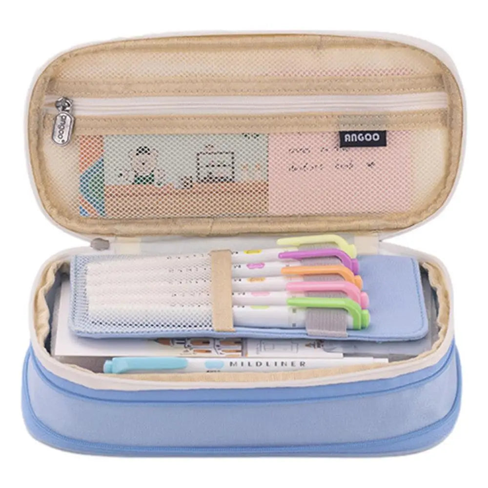 Big Capacity Pencil Case | Cute Macaron Matching Large Pencil Bag