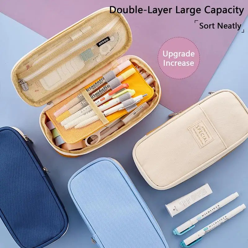 Big Capacity Pencil Case | Cute Macaron Matching Large Pencil Bag