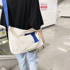 Student Casual Canvas Shoulder Bag Teen School Laptop Messenger Bag
