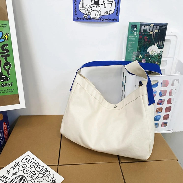 Student Casual Canvas Shoulder Bag Teen School Laptop Messenger Bag