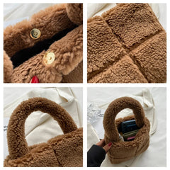 Western Style Lamb Wool Bag Winter Plush Handbag