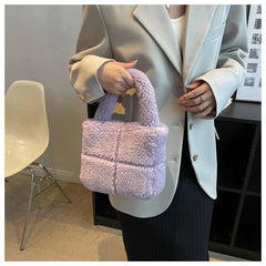 Western Style Lamb Wool Bag Winter Plush Handbag