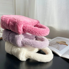 Western Style Lamb Wool Bag Winter Plush Handbag