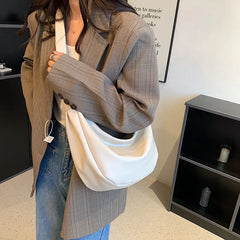 Half Moon Zip Shoulder Bag for Women Crossbody Handbags