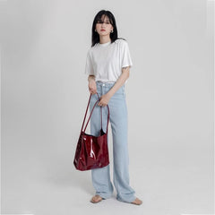 Women's PU Tote Bag with Double Shoulder Straps