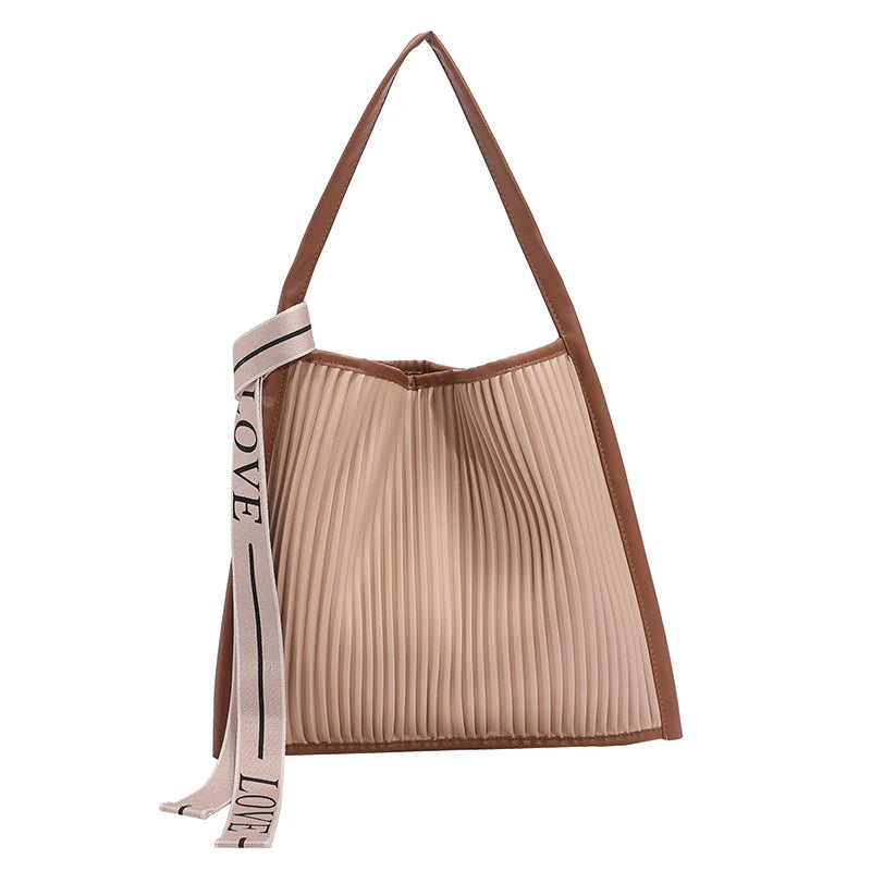 Soft Stripe PU Leather Crossbody Bag for Women Handbag Shoulder Purse