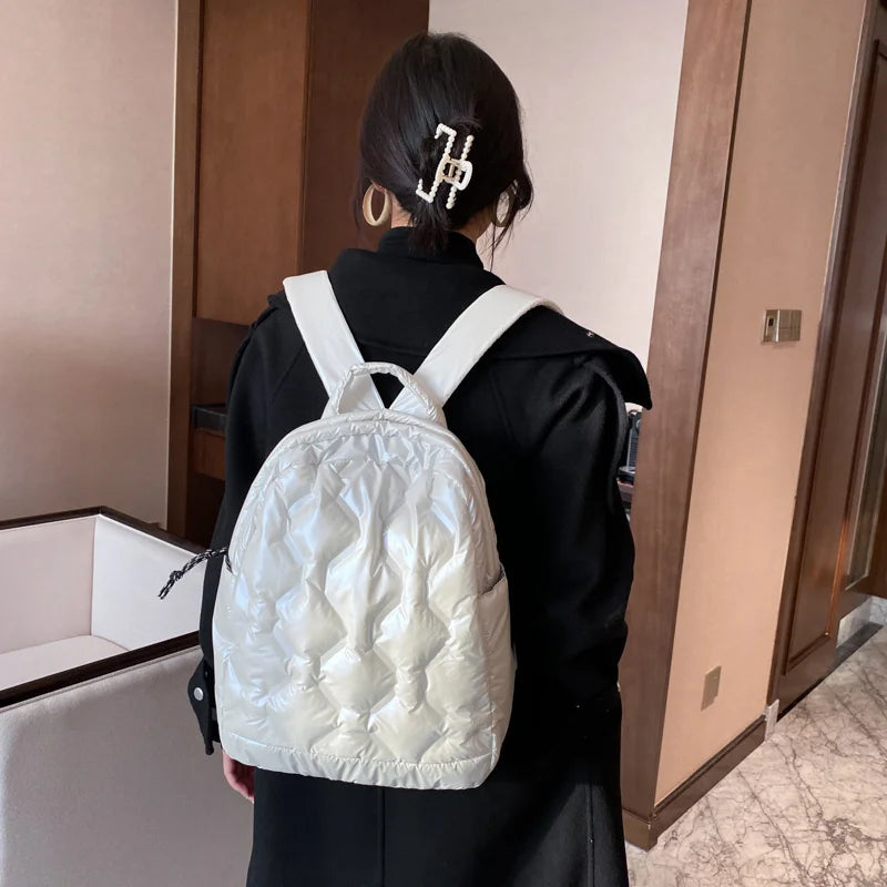 Cotton Women's Backpack High Capacity School Bag for Teenage Girl