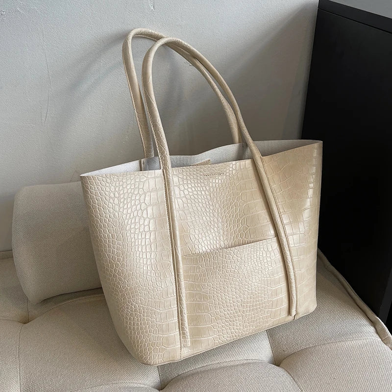Big Stone Pattern Leather Shoulder Side Bag for Women