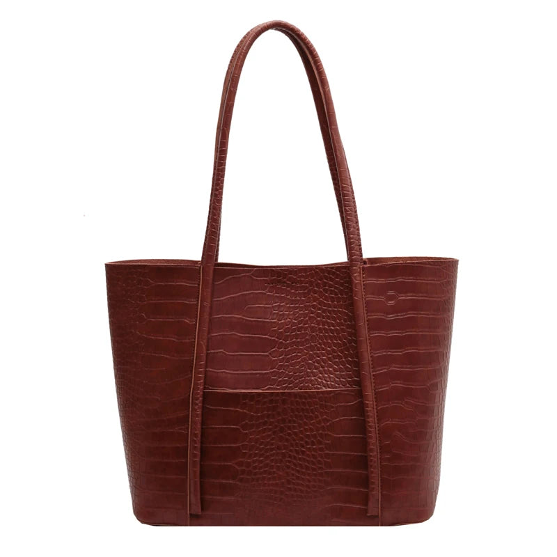 Big Stone Pattern Leather Shoulder Side Bag for Women