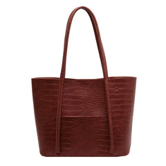 Big Stone Pattern Leather Shoulder Side Bag for Women