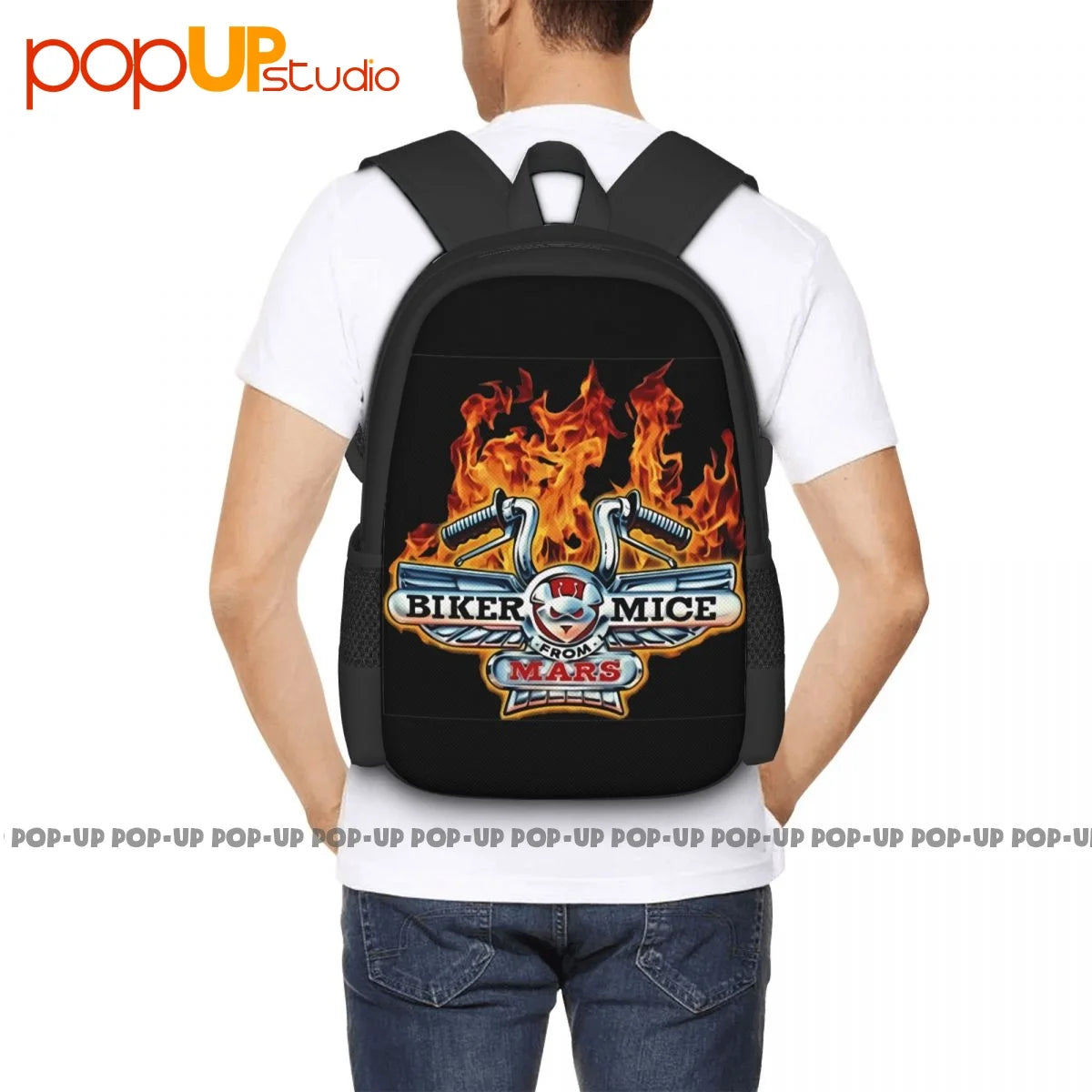 Biker Mice From Mars Cartoon Backpack Large Capacity Travel Shoe Bag Gymnast Bag