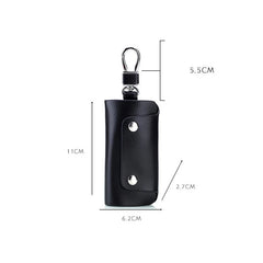 Unisex PU Leather Large Capacity Key Bag Small Box Buckle Solid Key Wallets