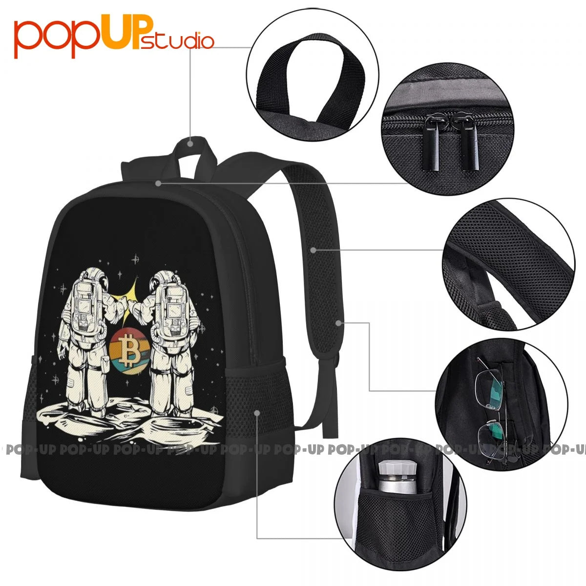 Bitcoin Hodl Cryptocurrency Backpack Large Capacity Gym Art Print Storage Bag