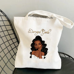 African Curly Hair Girl Shoulder Bag Large Messenger Bag