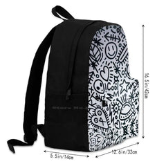 Doodles Die Antwoord Monochrome Laptop School Travel Bag