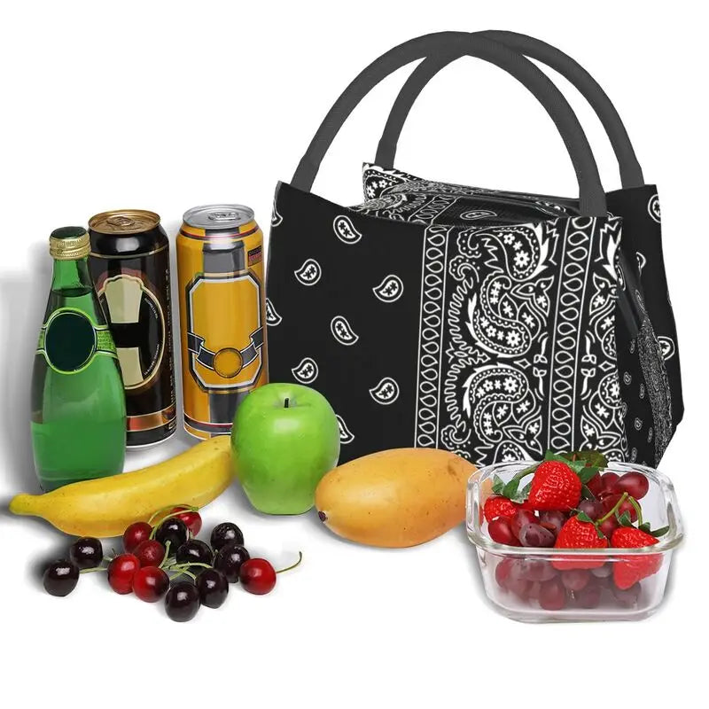 Paisley Chicano Bandana Style Thermal Insulated Lunch Bag