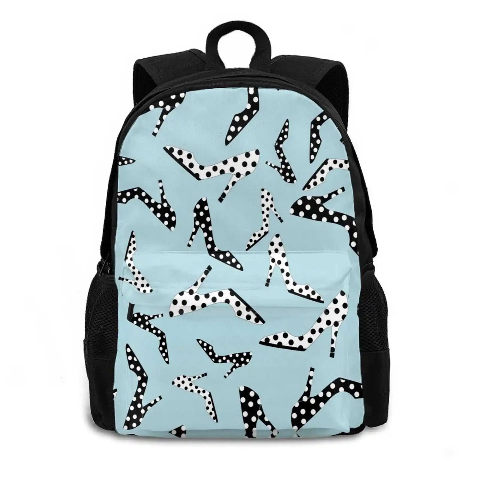 Polka Dot High Heels Pumps On Teal Laptop Travel School Bags