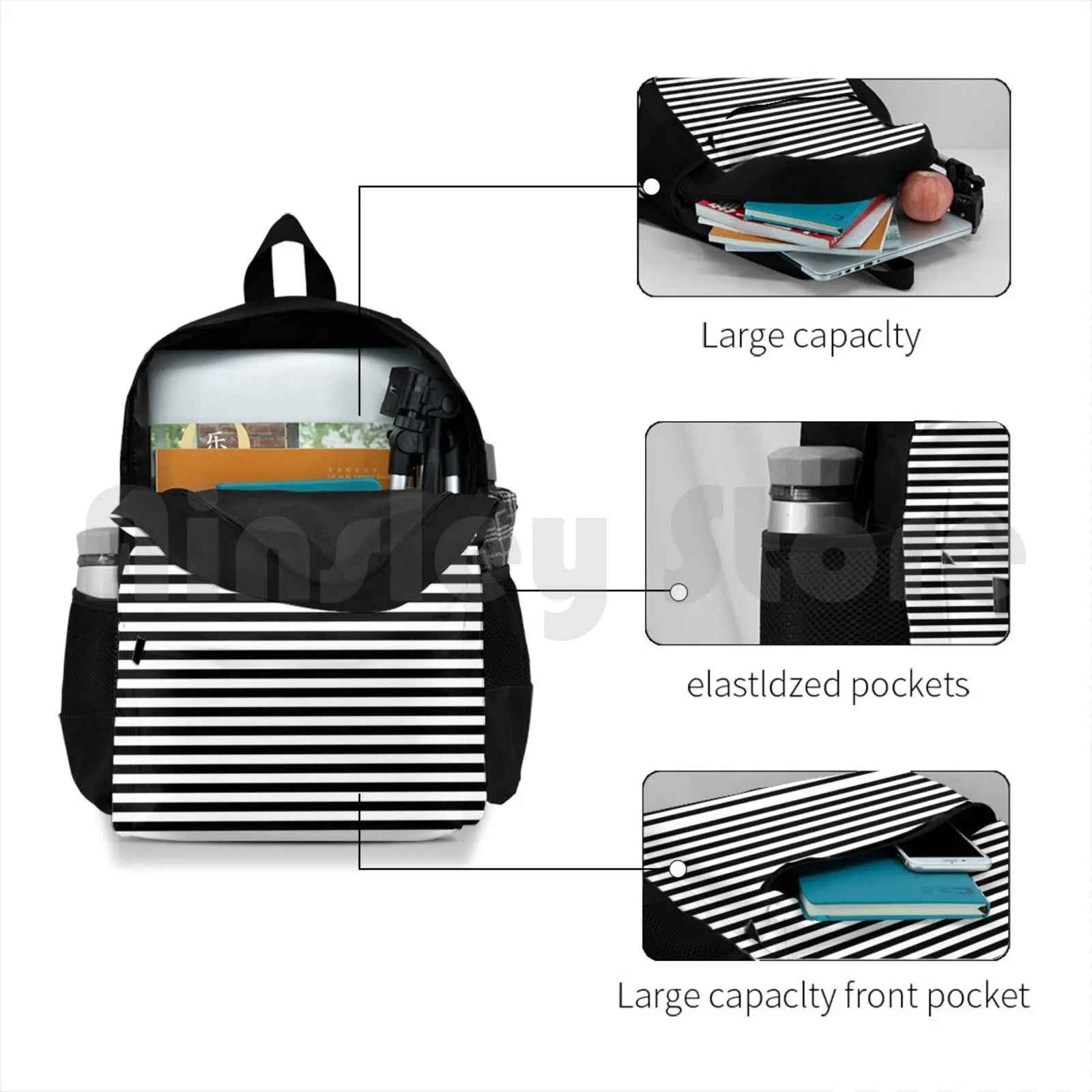 Stripe Outdoor Hiking Backpack Riding Climbing Sports Bag