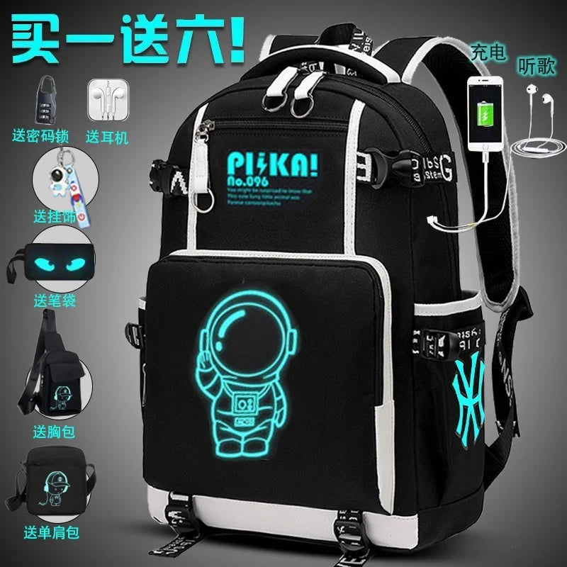 Anti-Theft Woman Backpack Laptop Charge Computer Backpacks Butterfly Ribbon