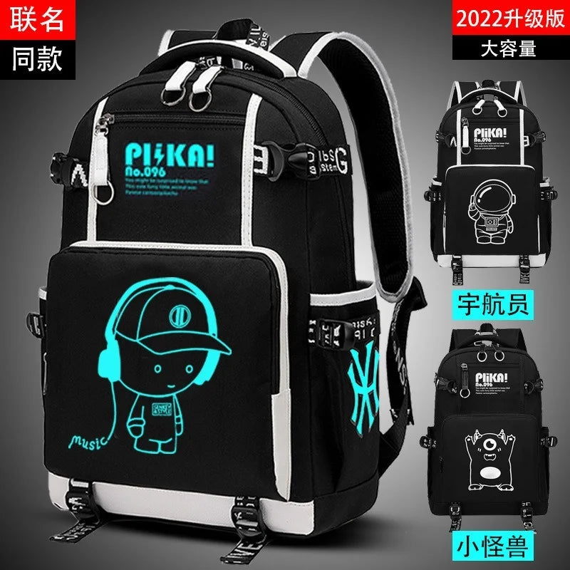 Anti-Theft Woman Backpack Laptop Charge Computer Backpacks Butterfly Ribbon